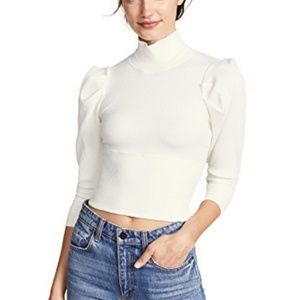 Free People Puff Sleeve Lala Turtleneck